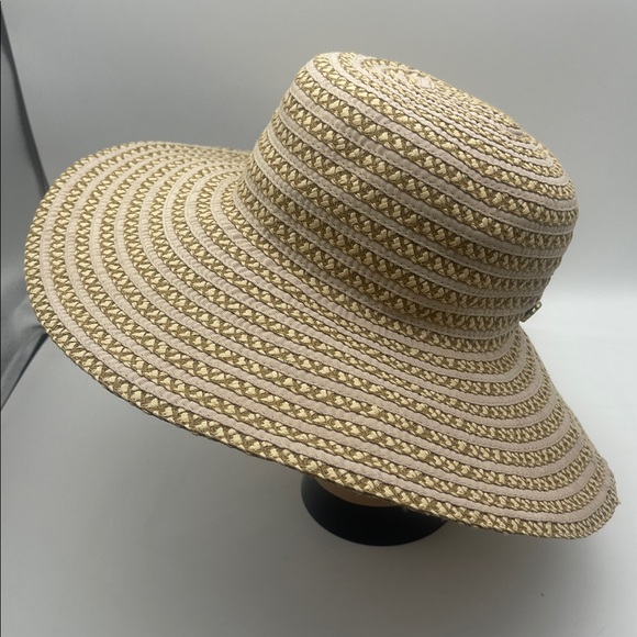 Eric Javits New York Straw Hat Sunhat Packable Wide Brim UPF 50+ Stripes - Picture 3 of 11